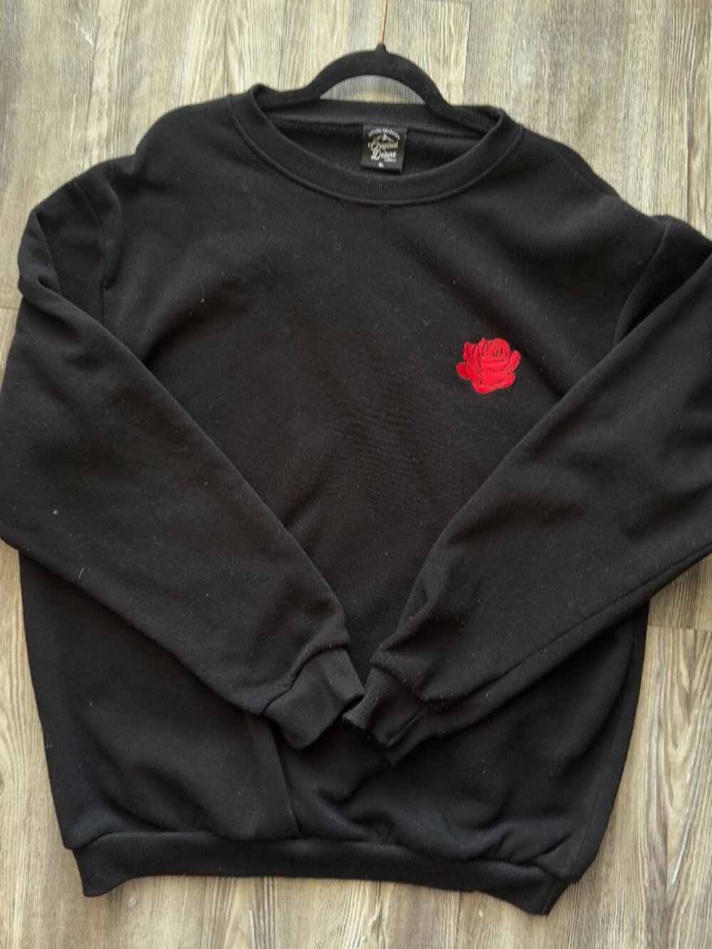 Original Deluxe Supply Black Rose Crewneck Sweatshirt | XL